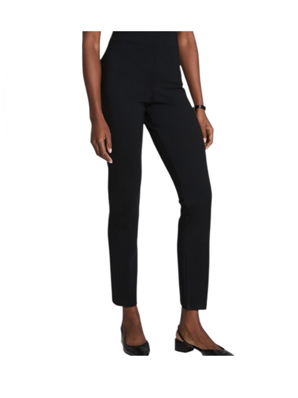 Spanx Straight Leg Ponte Pant In Black Sz Med Orig $138